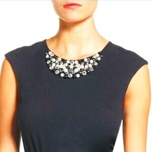 Eliza J Faux Pearl & Crystal Embellished Crop Top - Size 4 (fits M)